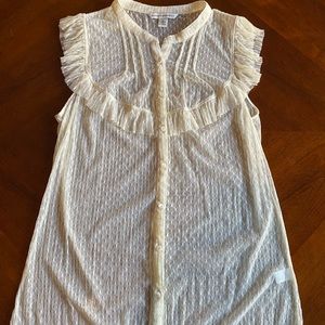 Cream Sheer lace Banana Republic blouse